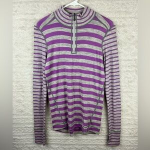 Dakini Women's 100% Merino Wool Quarter Zip Pullover Long Sleeve Sz S Layer